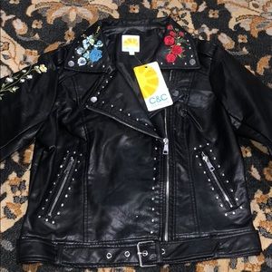 Black leather jacket